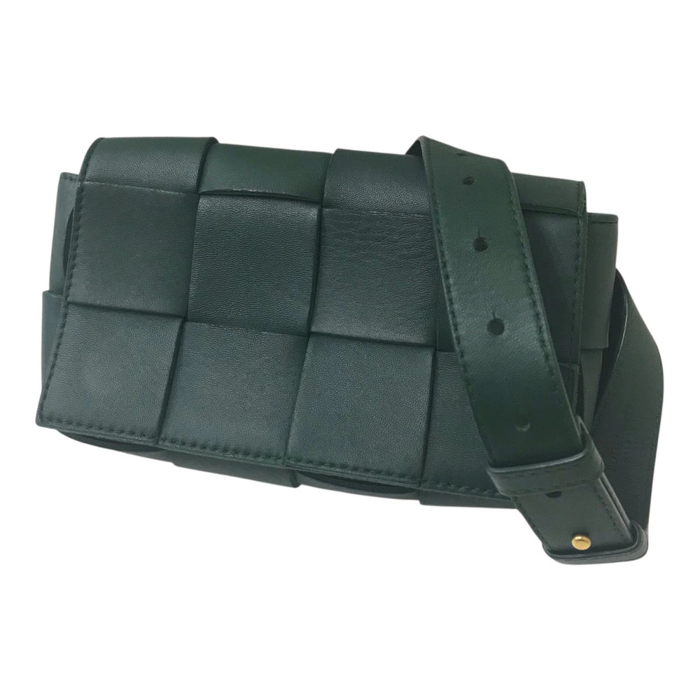 Bottega Veneta Intrecciato Cassette Leather Waist Pouch Shoulder Bag Green